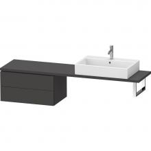 Duravit LC584808080 - L-Cube Two Drawer Low Cabinet For Console Graphite