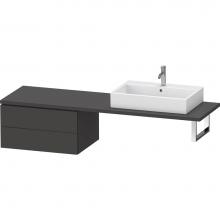 Duravit LC585908080 - L-Cube Two Drawer Low Cabinet For Console Graphite