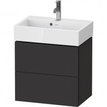 Duravit LC621908080 - L-Cube Two Drawer Wall-Mount Vanity Unit Graphite