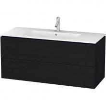 Duravit LC624301616 - L-Cube Two Drawer Wall-Mount Vanity Unit Oak Black