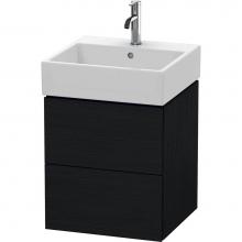 Duravit LC627401616 - L-Cube Two Drawer Wall-Mount Vanity Unit Oak Black