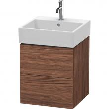 Duravit LC627402121 - L-Cube Two Drawer Wall-Mount Vanity Unit Walnut Dark