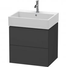 Duravit LC627504949 - L-Cube Two Drawer Wall-Mount Vanity Unit Graphite