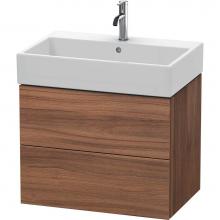 Duravit LC627607979 - L-Cube Two Drawer Wall-Mount Vanity Unit Walnut