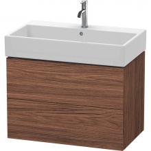 Duravit LC627702121 - L-Cube Two Drawer Wall-Mount Vanity Unit Walnut Dark