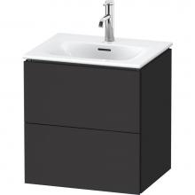 Duravit LC630408080 - L-Cube Two Drawer Wall-Mount Vanity Unit Graphite