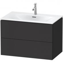 Duravit LC630708080 - L-Cube Two Drawer Wall-Mount Vanity Unit Graphite