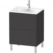 Duravit LC659508080 - L-Cube Two Drawer Floorstanding Vanity Unit Graphite