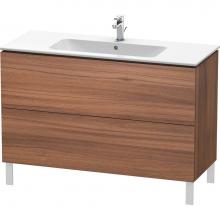 Duravit LC662807979 - L-Cube Two Drawer Floorstanding Vanity Unit Walnut