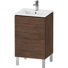 Duravit LC667102121 - L-Cube Two Drawer Floorstanding Vanity Unit Walnut Dark