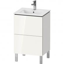 Duravit LC667102222 - L-Cube Two Drawer Floorstanding Vanity Unit White