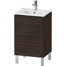 Duravit LC667106969 - L-Cube Two Drawer Floorstanding Vanity Unit Walnut Brushed