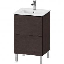 Duravit LC667107272 - L-Cube Two Drawer Floorstanding Vanity Unit Dark Brushed Oak