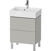 Duravit LC667900707 - L-Cube Two Drawer Floorstanding Vanity Unit Concrete Gray