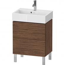 Duravit LC667902121 - L-Cube Two Drawer Floorstanding Vanity Unit Walnut Dark