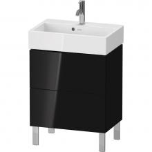 Duravit LC667904040 - L-Cube Two Drawer Floorstanding Vanity Unit Black