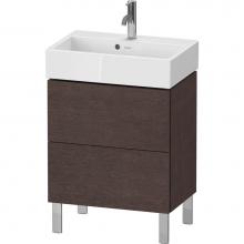 Duravit LC667907272 - L-Cube Two Drawer Floorstanding Vanity Unit Dark Brushed Oak