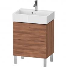 Duravit LC667907979 - L-Cube Two Drawer Floorstanding Vanity Unit Walnut