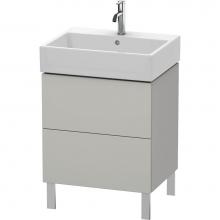 Duravit LC677500707 - L-Cube Two Drawer Floorstanding Vanity Unit Concrete Gray