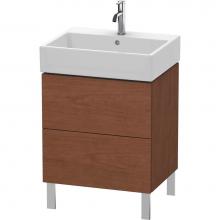 Duravit LC677501313 - L-Cube Two Drawer Floorstanding Vanity Unit American Walnut