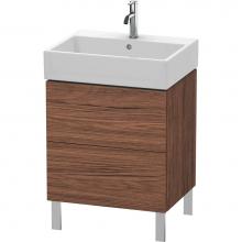 Duravit LC677502121 - L-Cube Two Drawer Floorstanding Vanity Unit Walnut Dark