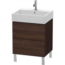 Duravit LC677505353 - Duravit L-Cube Two Drawer Floorstanding Vanity Unit Chestnut Dark