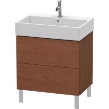 Duravit LC677601313 - L-Cube Two Drawer Floorstanding Vanity Unit American Walnut