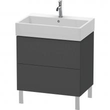 Duravit LC677604949 - L-Cube Two Drawer Floorstanding Vanity Unit Graphite