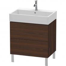 Duravit LC677606969 - L-Cube Two Drawer Floorstanding Vanity Unit Walnut Brushed