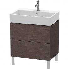 Duravit LC677607272 - L-Cube Two Drawer Floorstanding Vanity Unit Dark Brushed Oak