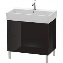 Duravit LC677704040 - L-Cube Two Drawer Floorstanding Vanity Unit Black