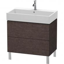 Duravit LC677707272 - L-Cube Two Drawer Floorstanding Vanity Unit Dark Brushed Oak