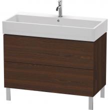 Duravit LC677806969 - L-Cube Two Drawer Floorstanding Vanity Unit Walnut Brushed