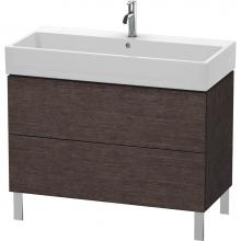 Duravit LC677807272 - L-Cube Two Drawer Floorstanding Vanity Unit Dark Brushed Oak