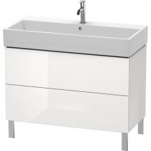 Duravit LC677808585 - L-Cube Two Drawer Floorstanding Vanity Unit White