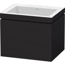 Duravit LC6916N1616 - L-Cube One Drawer C-Bonded Wall-Mount Vanity Kit Oak Black