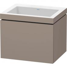 Duravit LC6916N4343 - L-Cube One Drawer C-Bonded Wall-Mount Vanity Kit Basalt