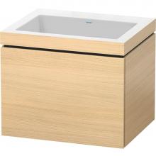 Duravit LC6916N7171 - L-Cube One Drawer C-Bonded Wall-Mount Vanity Kit Mediterranean Oak