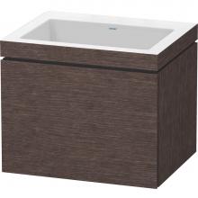 Duravit LC6916N7272 - L-Cube One Drawer C-Bonded Wall-Mount Vanity Kit Dark Brushed Oak