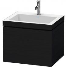 Duravit LC6916O1616 - L-Cube One Drawer C-Bonded Wall-Mount Vanity Kit Oak Black