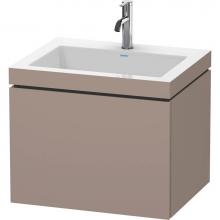 Duravit LC6916O4343 - L-Cube One Drawer C-Bonded Wall-Mount Vanity Kit Basalt