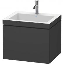 Duravit LC6916O4949 - L-Cube One Drawer C-Bonded Wall-Mount Vanity Kit Graphite