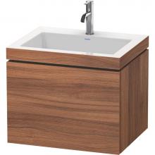 Duravit LC6916O7979 - L-Cube One Drawer C-Bonded Wall-Mount Vanity Kit Walnut