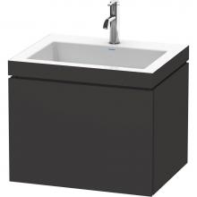 Duravit LC6916O8080 - L-Cube One Drawer C-Bonded Wall-Mount Vanity Kit Graphite