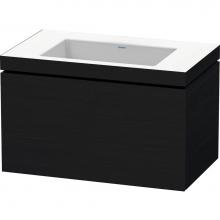 Duravit LC6917N1616 - L-Cube One Drawer C-Bonded Wall-Mount Vanity Kit Oak Black