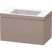 Duravit LC6917N4343 - L-Cube One Drawer C-Bonded Wall-Mount Vanity Kit Basalt