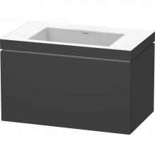 Duravit LC6917N4949 - L-Cube One Drawer C-Bonded Wall-Mount Vanity Kit Graphite