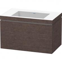 Duravit LC6917N7272 - L-Cube One Drawer C-Bonded Wall-Mount Vanity Kit Dark Brushed Oak