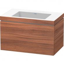 Duravit LC6917N7979 - L-Cube One Drawer C-Bonded Wall-Mount Vanity Kit Walnut