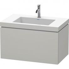 Duravit LC6917O0707 - L-Cube One Drawer C-Bonded Wall-Mount Vanity Kit Concrete Gray